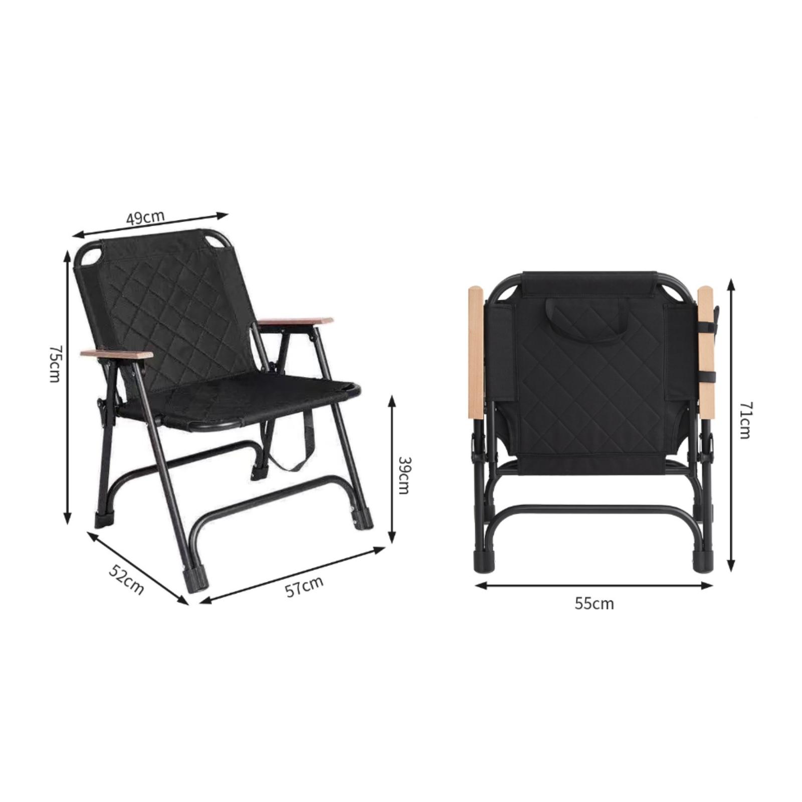 Outdoor Camping Quilt - Outdoor Folding Chair with Wooden Armrests