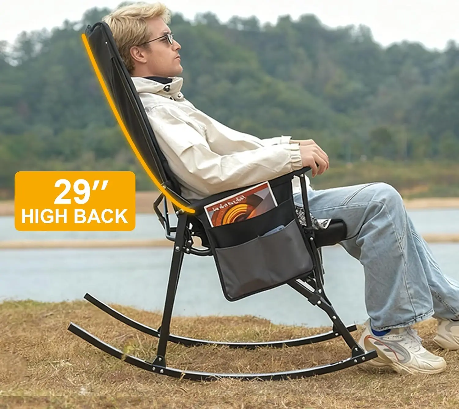 Outdoor Camping Rocker - 2 Pack High Back Portable Rocking