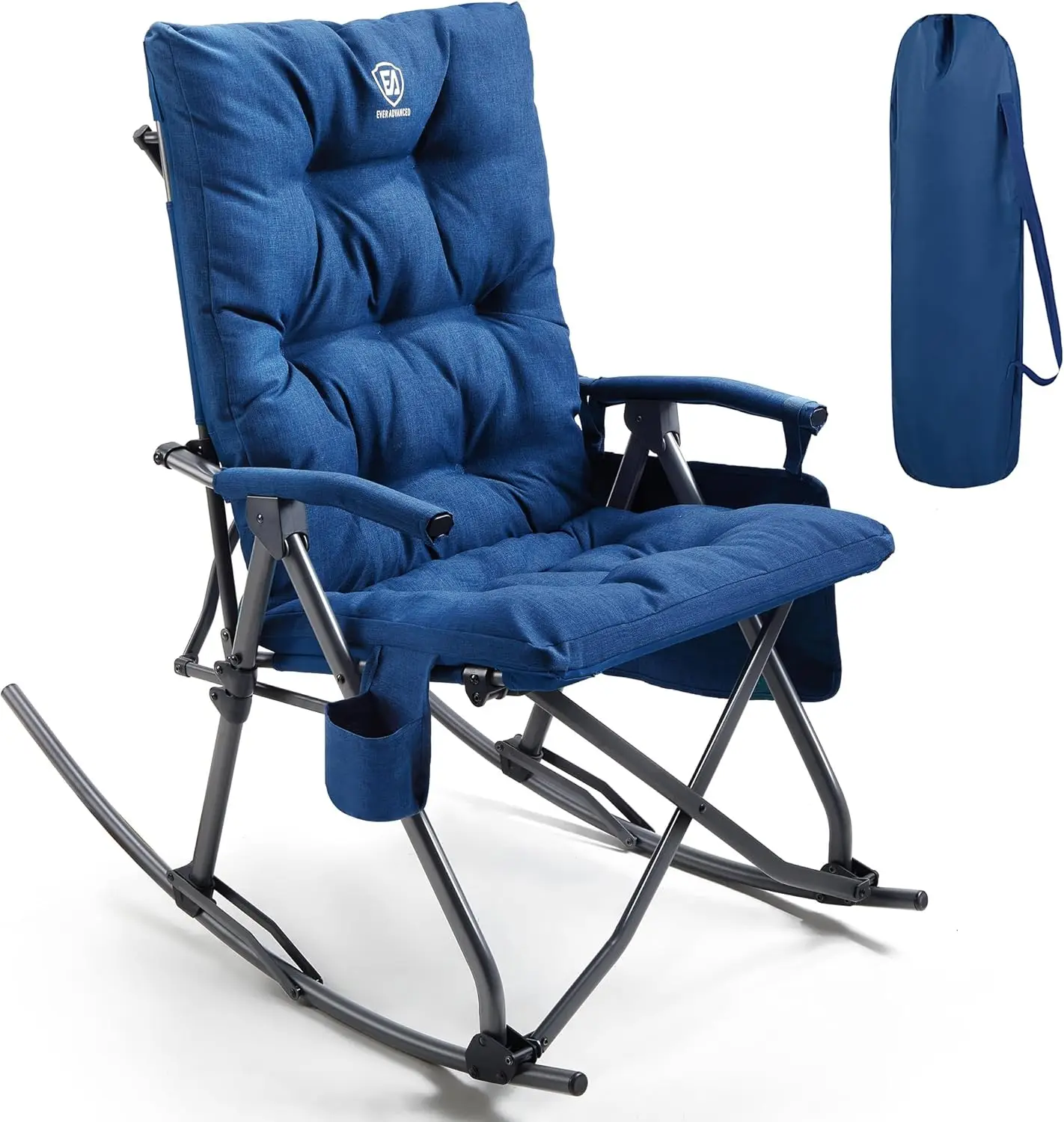 Outdoor Camping Rocker - Oversized Folding Rocking Camping Chair Padded