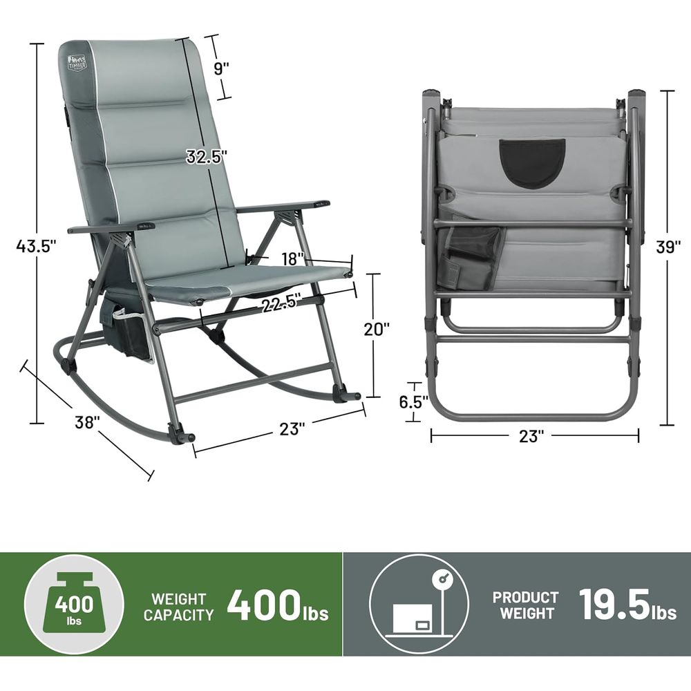 Oversized olding Rocking Campi - đánh giá và giá Outdoor Camping Rocker