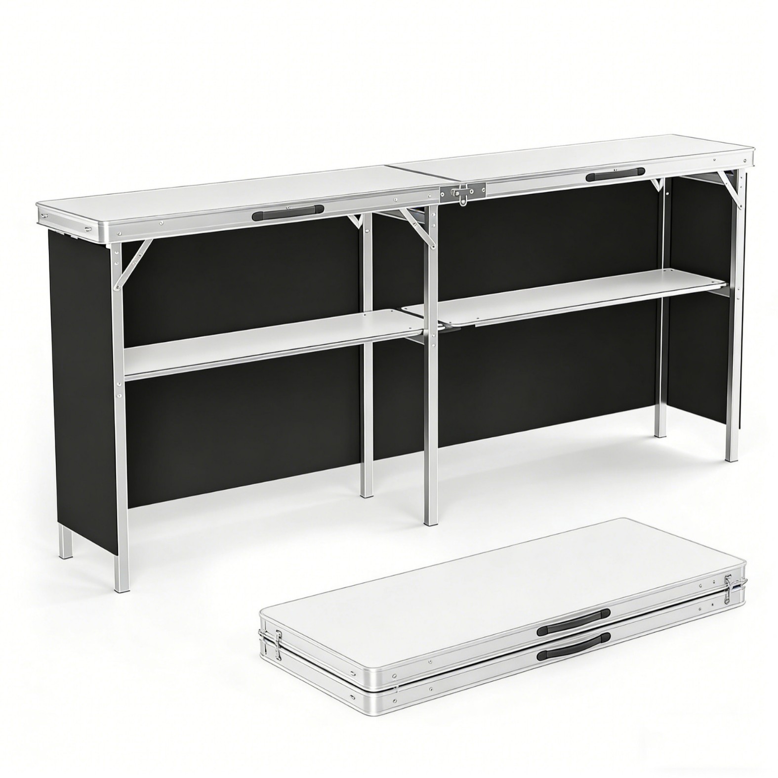 Aluminum Alloy Outdoor Folding - đánh giá và giá Outdoor Camping Table With Storage