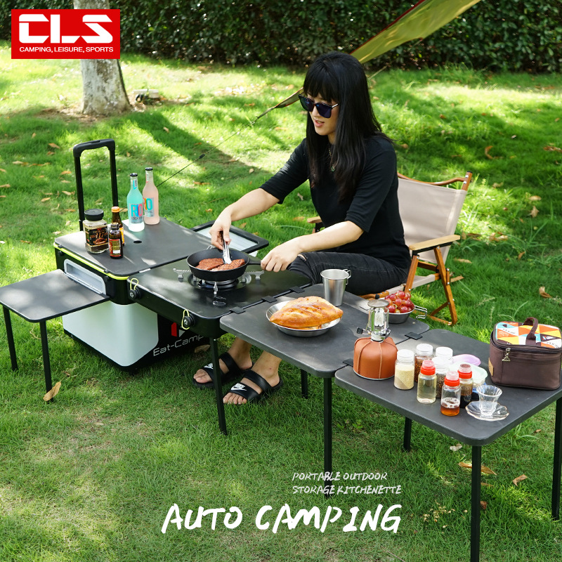 Portable Mobile Camping Kitche - đánh giá và giá Outdoor Camping Table With Storage
