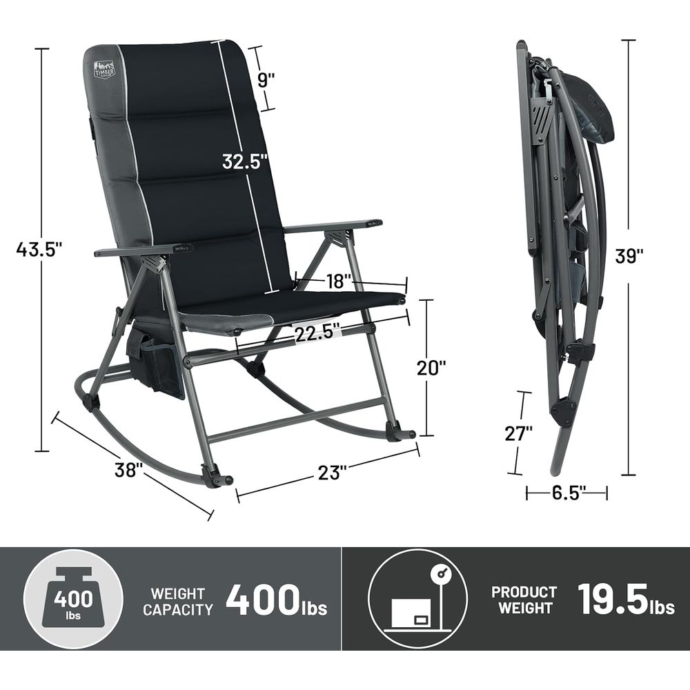 Oversized olding Rocking Campi - đánh giá và giá Outdoor Camping Rocker