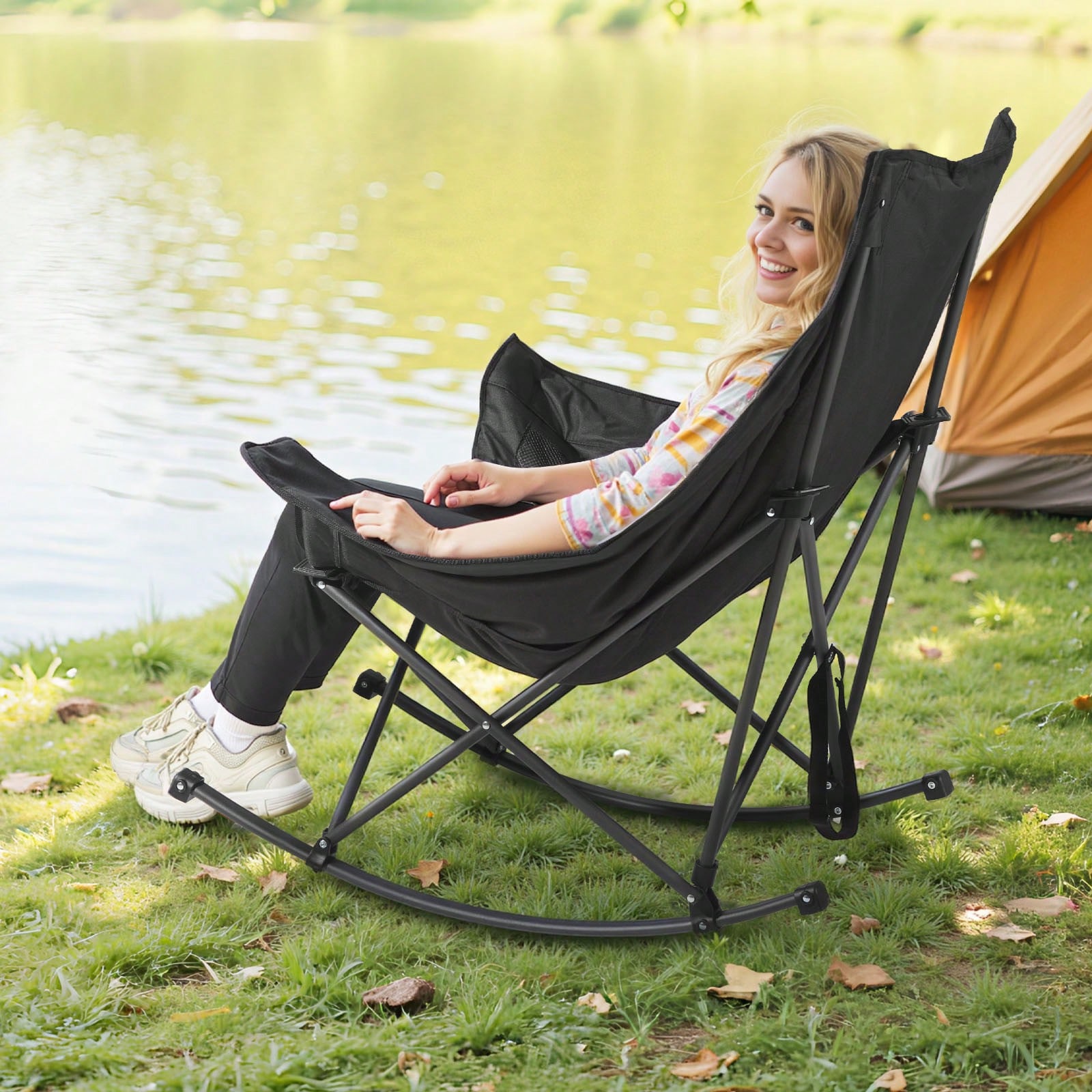 Rocking Camping Chair, Portabl - đánh giá và giá Outdoor Camping Rocker