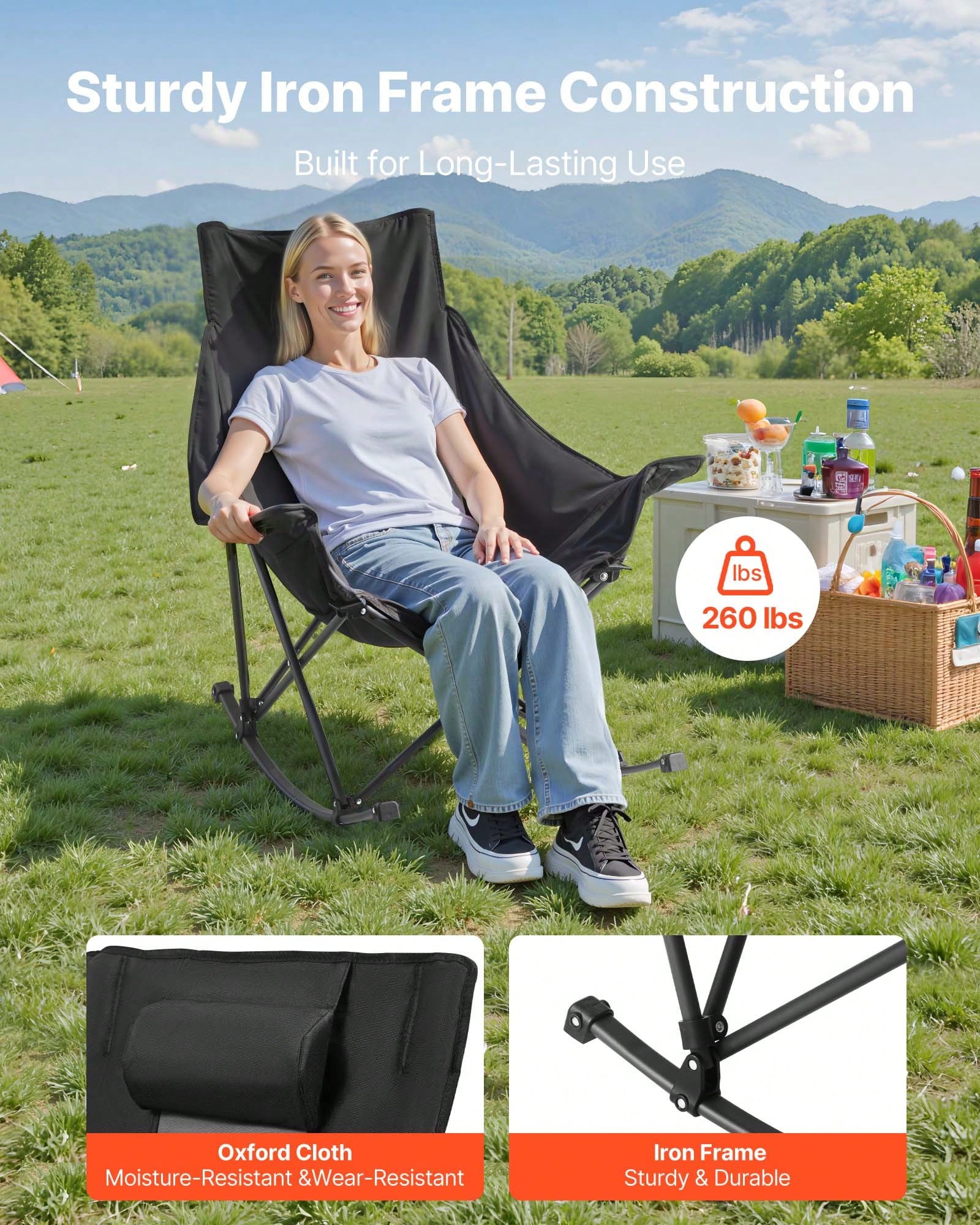 Rocking Camping Chair, Portabl - đánh giá và giá Outdoor Camping Rocker