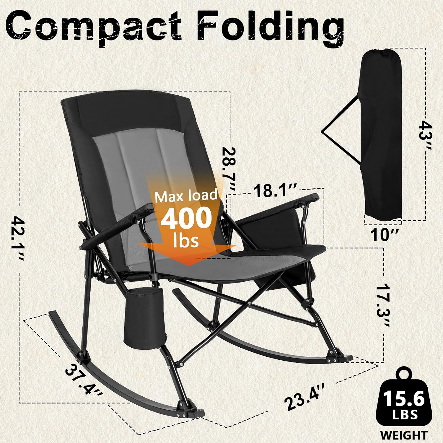 High Back Portable Rocking Cha - đánh giá và giá Outdoor Camping Rocker