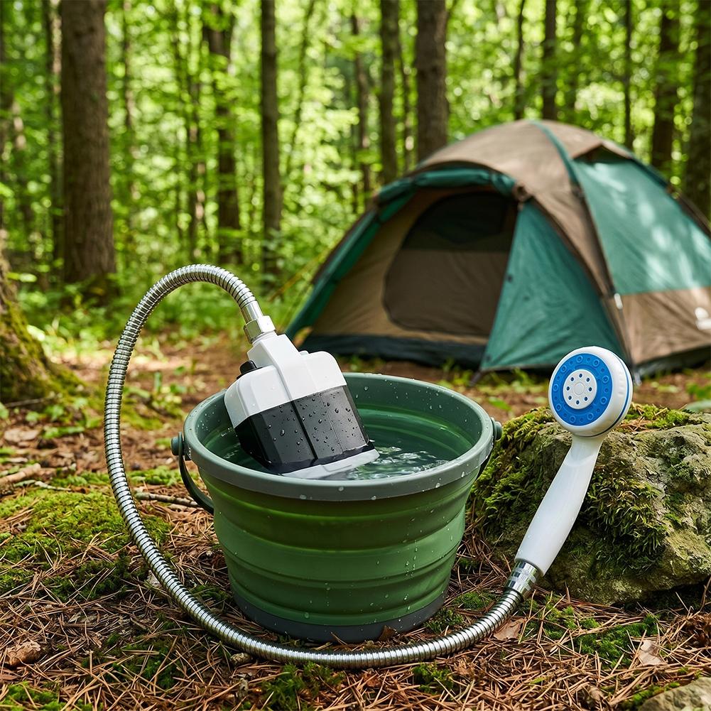 Outdoor Camp Shower Kit USB Re - đánh giá và giá Outdoor Camping Bathroom