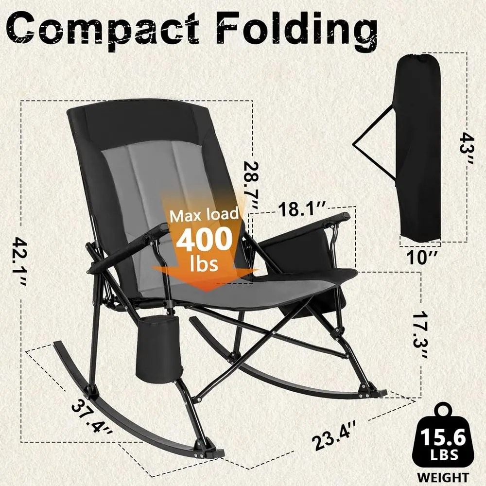 High-Back Portable Rocking Cha - đánh giá và giá Outdoor Camping Rocker