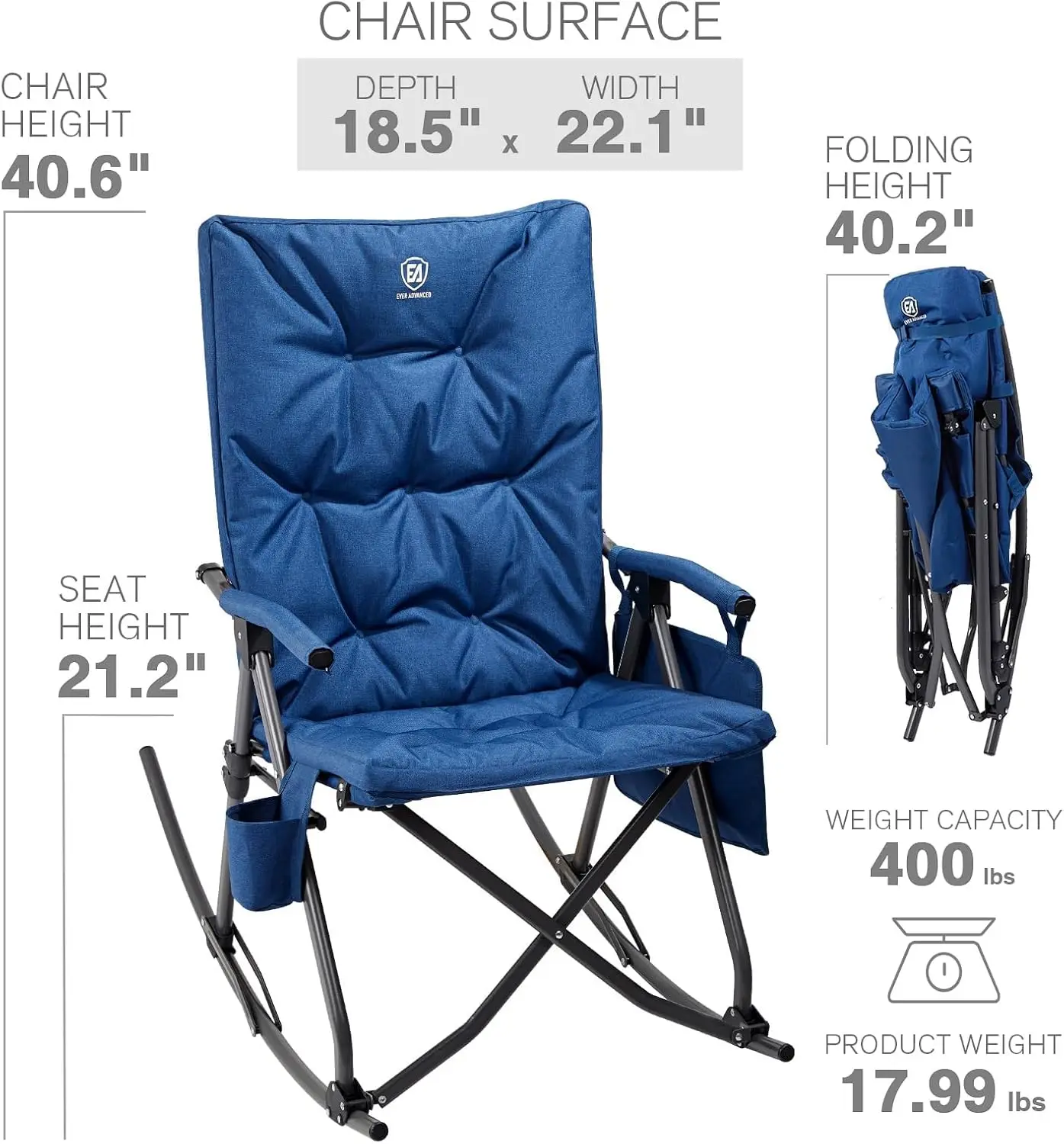 Oversized Folding Rocking Camp - đánh giá và giá Outdoor Camping Rocker