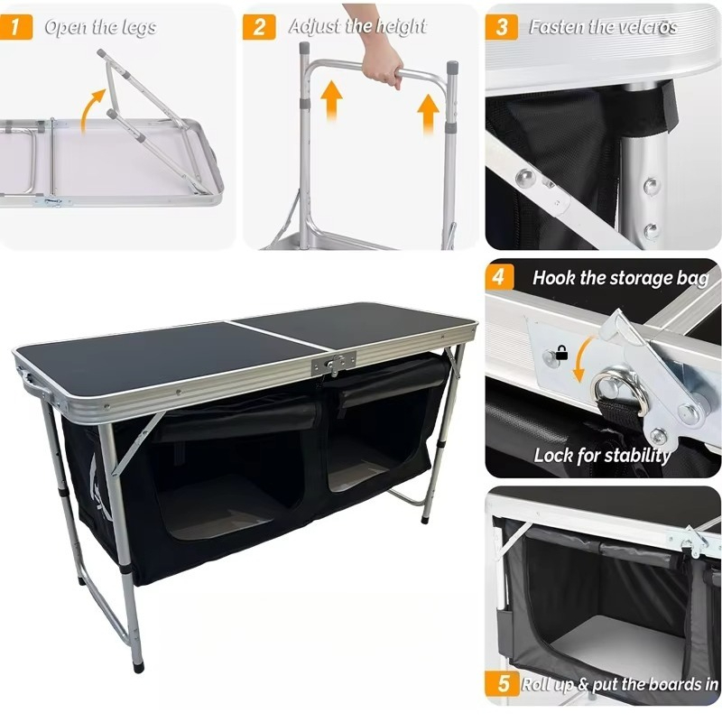 Portable aluminum alloy foldin - đánh giá và giá Outdoor Camping Table With Storage